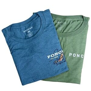 Poncho Outdoors T-Shirt-Bundle of 2-Mens 3XL LNWOT Fishing